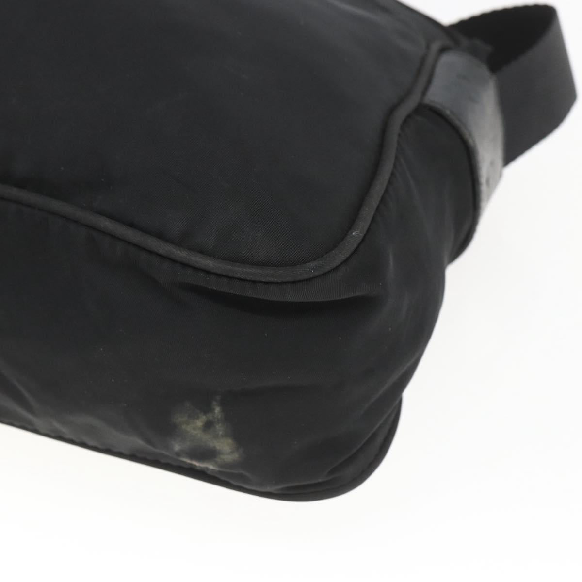 PRADA Shoulder Bag Nylon Black Silver Auth bs32720