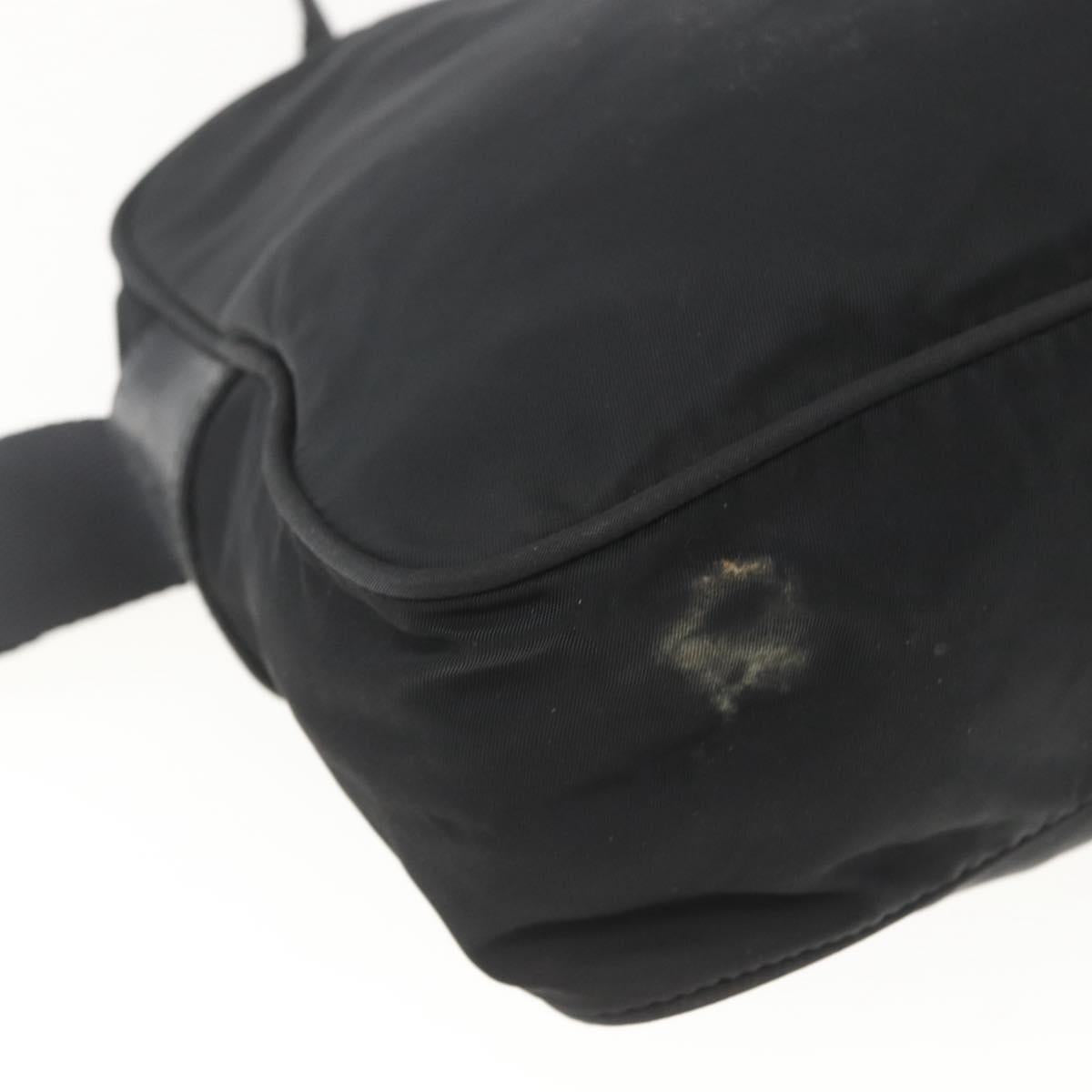 PRADA Shoulder Bag Nylon Black Silver Auth bs32720