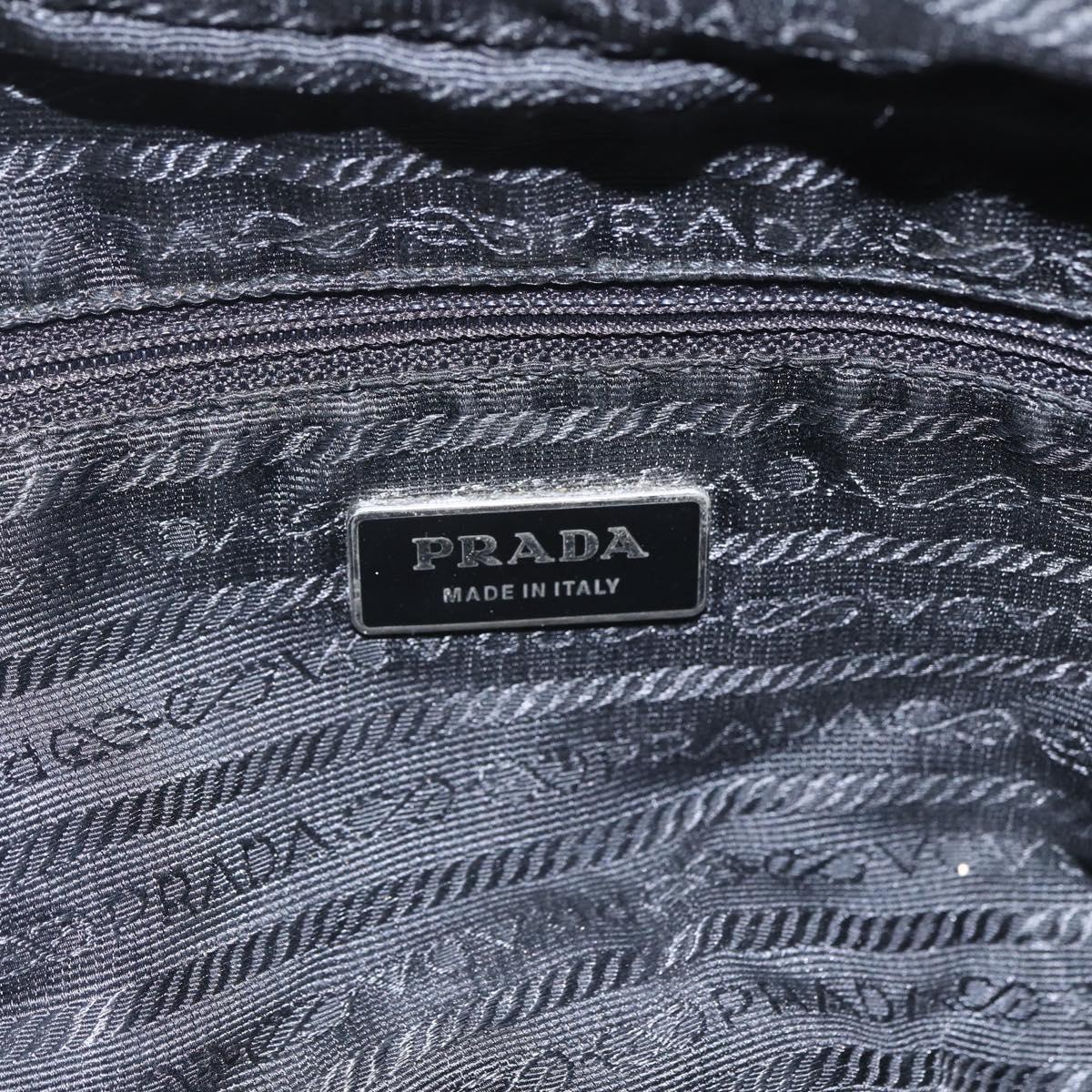 PRADA Shoulder Bag Nylon Black Silver Auth bs32720