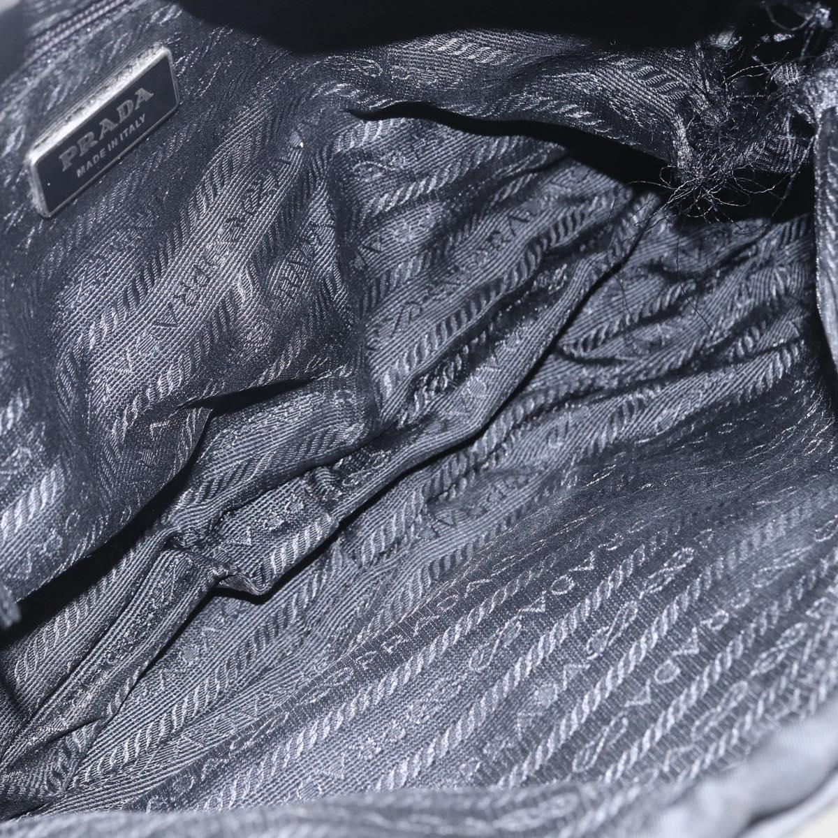 PRADA Shoulder Bag Nylon Black Silver Auth bs32720