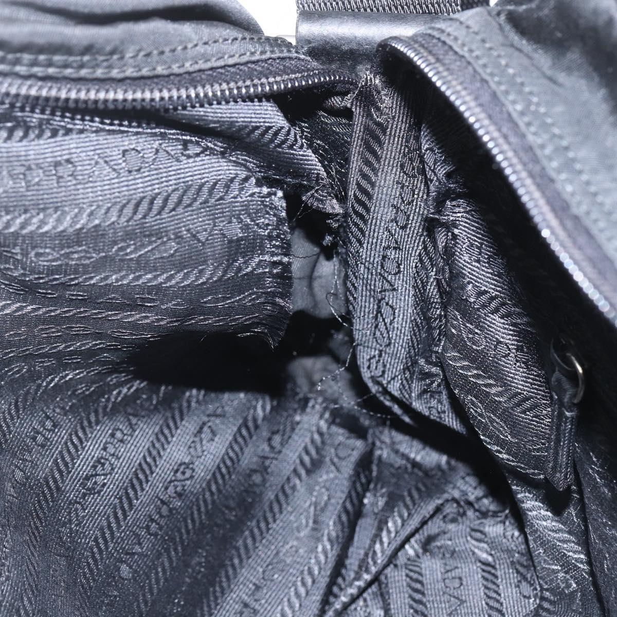 PRADA Shoulder Bag Nylon Black Silver Auth bs32720