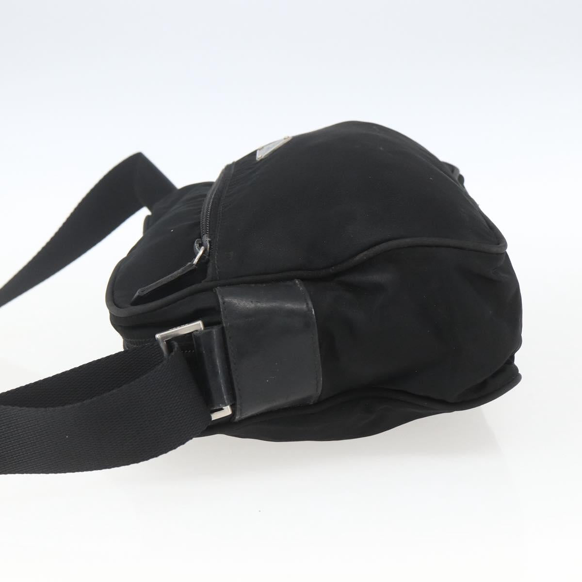 PRADA Shoulder Bag Nylon Black Silver Auth bs32720