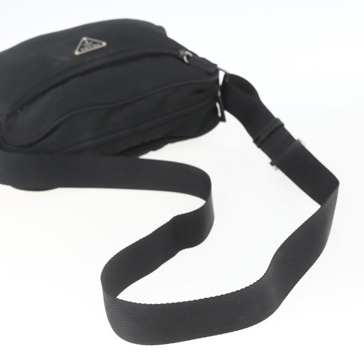 PRADA Shoulder Bag Nylon Black Silver Auth bs32720