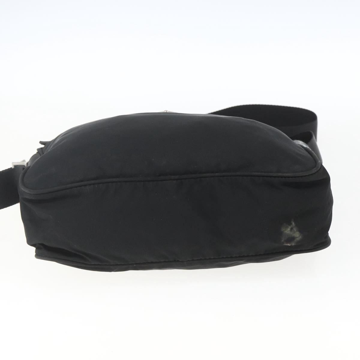 PRADA Shoulder Bag Nylon Black Silver Auth bs32720