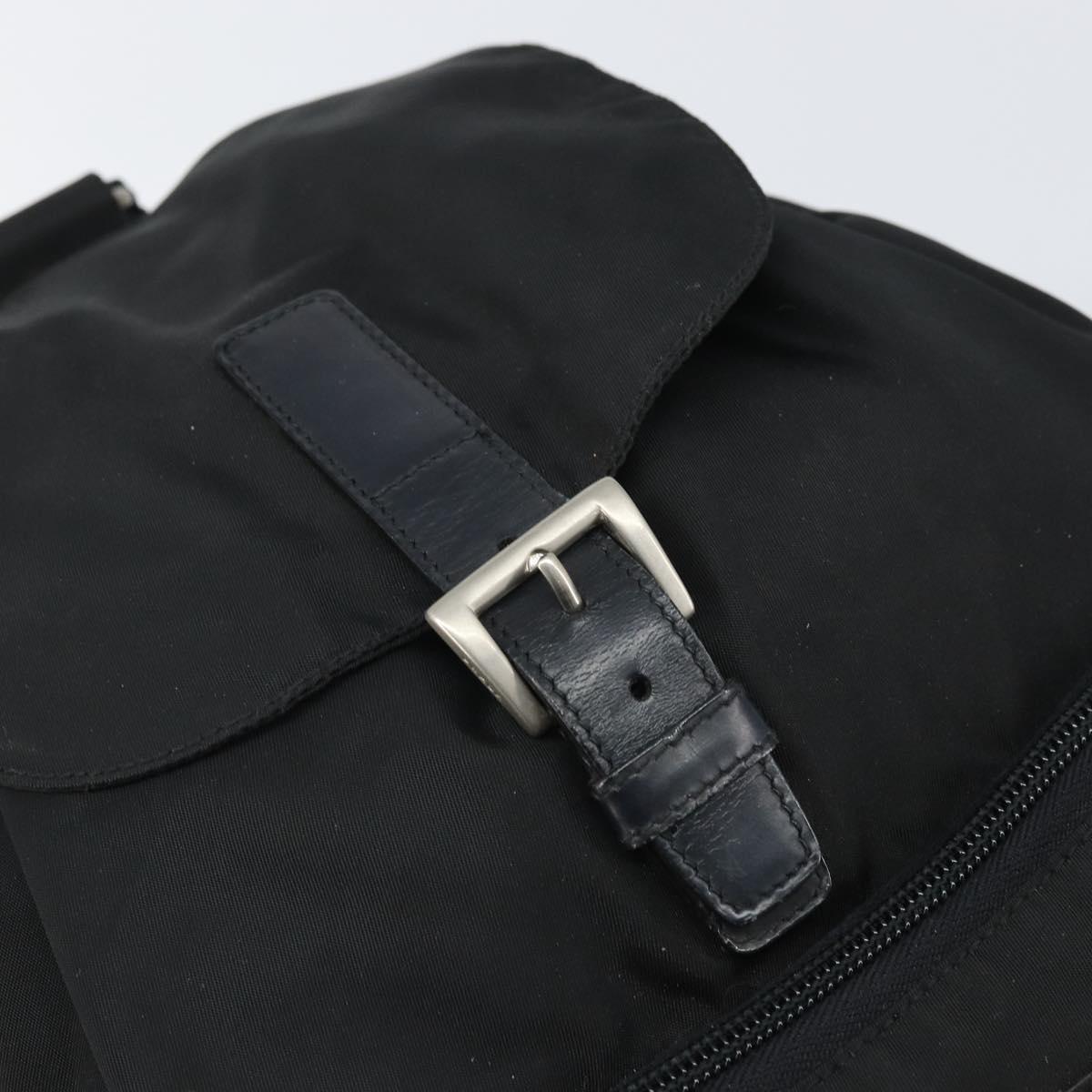 PRADA Backpack Nylon Black Silver Auth bs32721