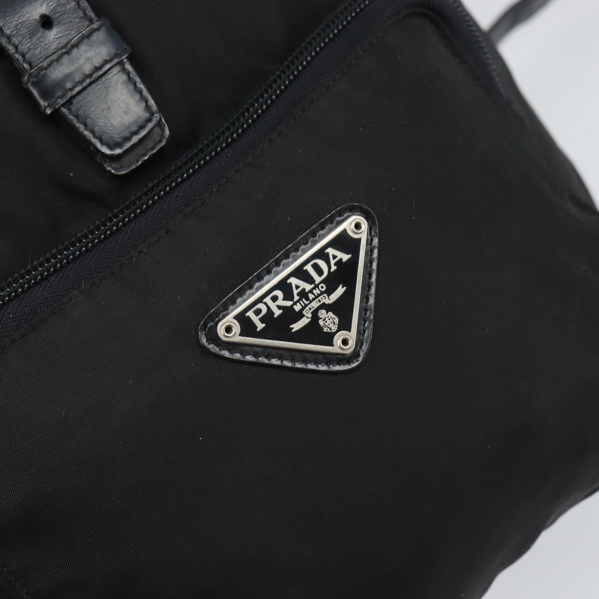 PRADA Backpack Nylon Black Silver Auth bs32721