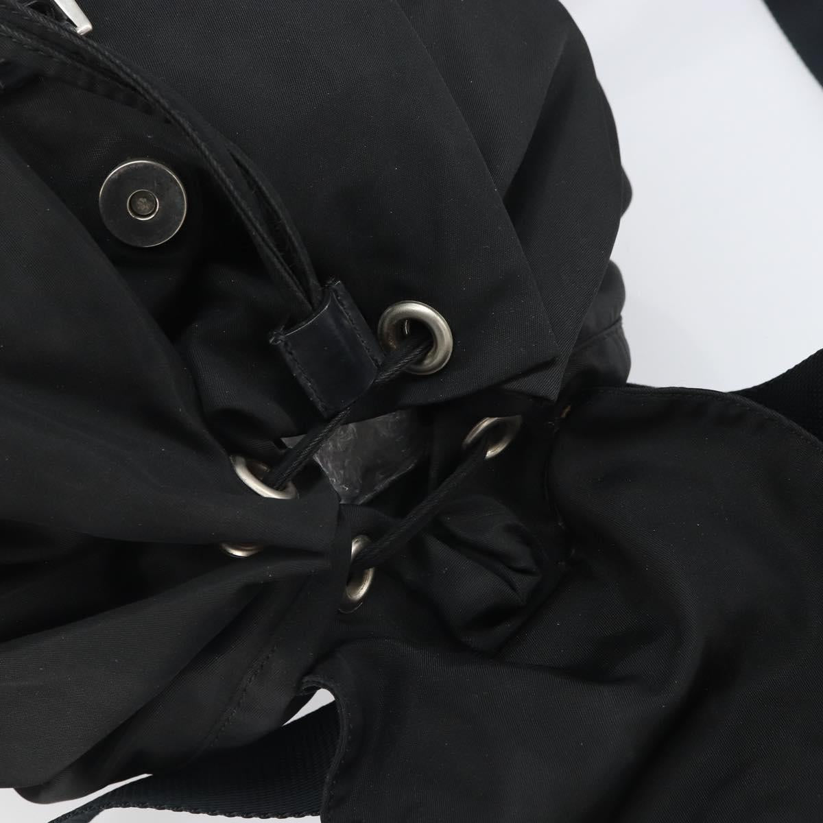 PRADA Backpack Nylon Black Silver Auth bs32721