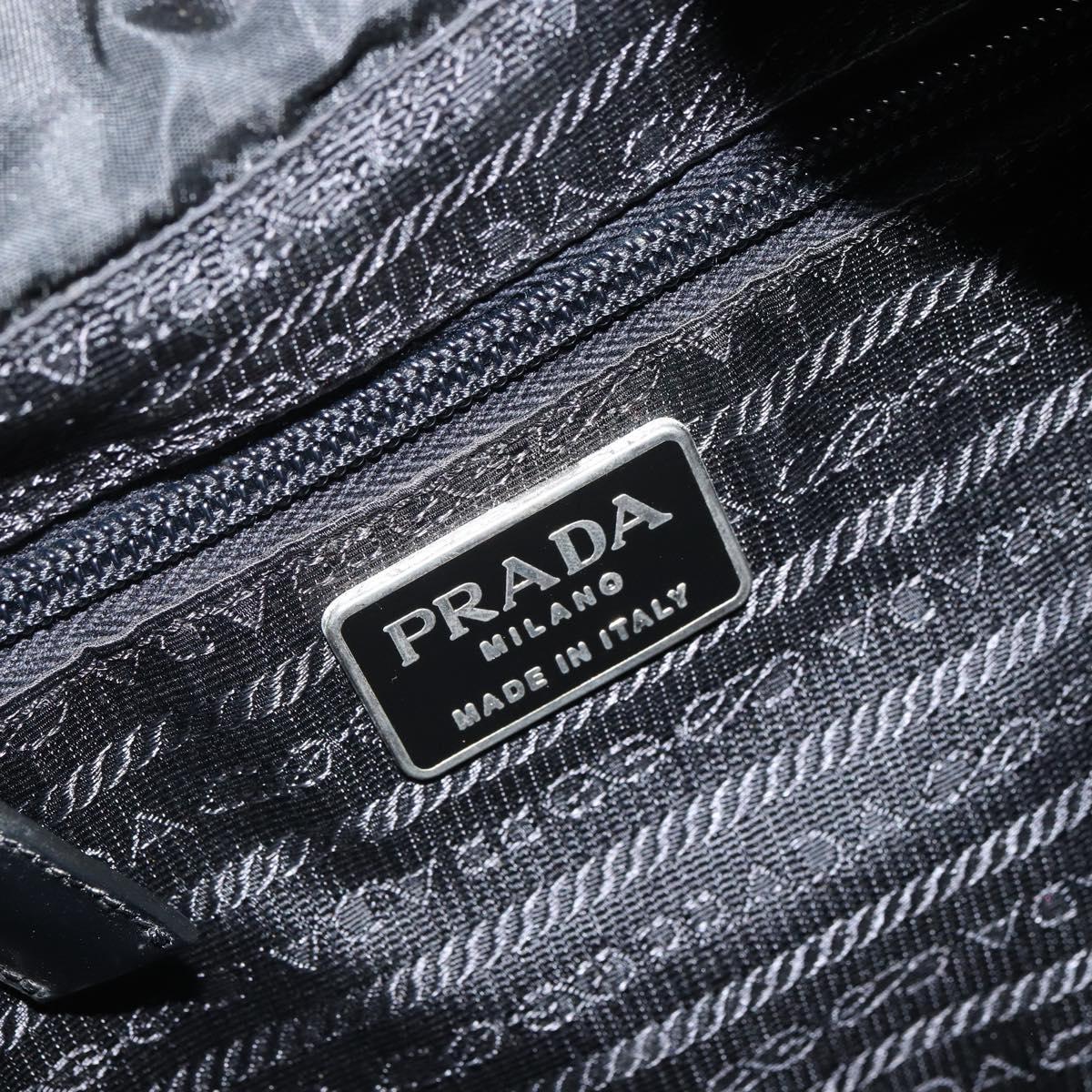 PRADA Backpack Nylon Black Silver Auth bs32721