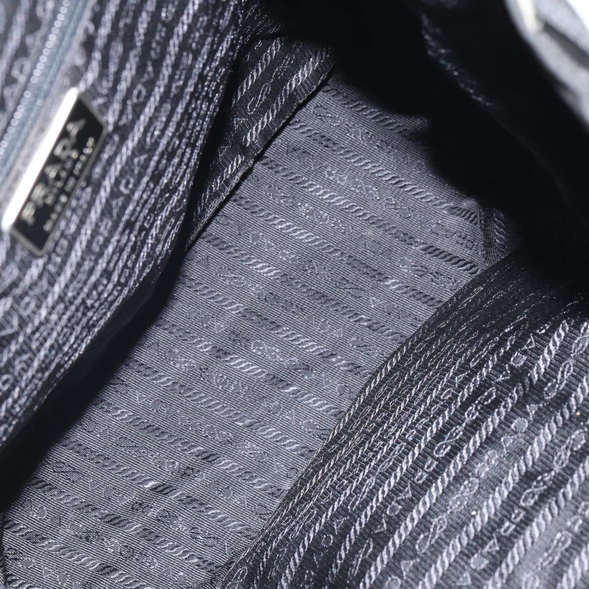 PRADA Backpack Nylon Black Silver Auth bs32721