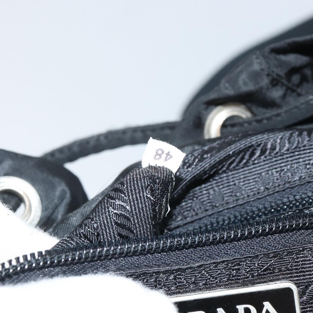 PRADA Backpack Nylon Black Silver Auth bs32721