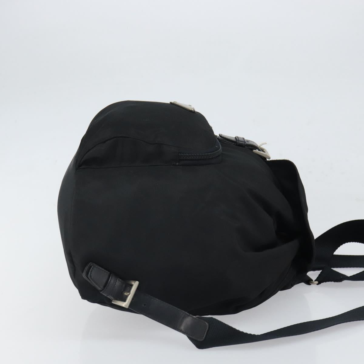 PRADA Backpack Nylon Black Silver Auth bs32721