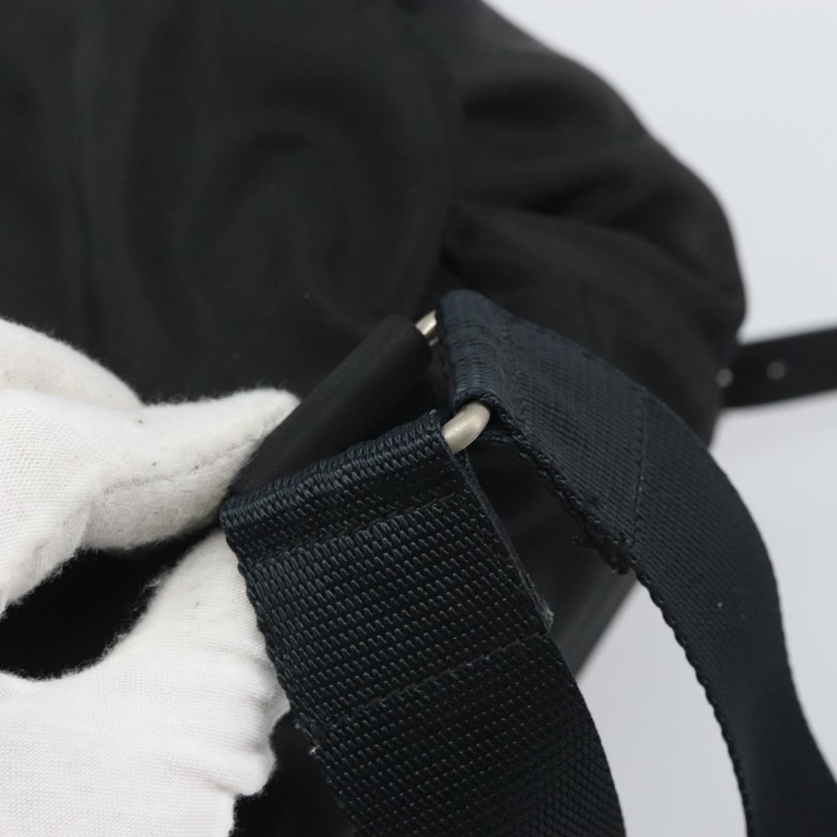 PRADA Backpack Nylon Black Silver Auth bs32721
