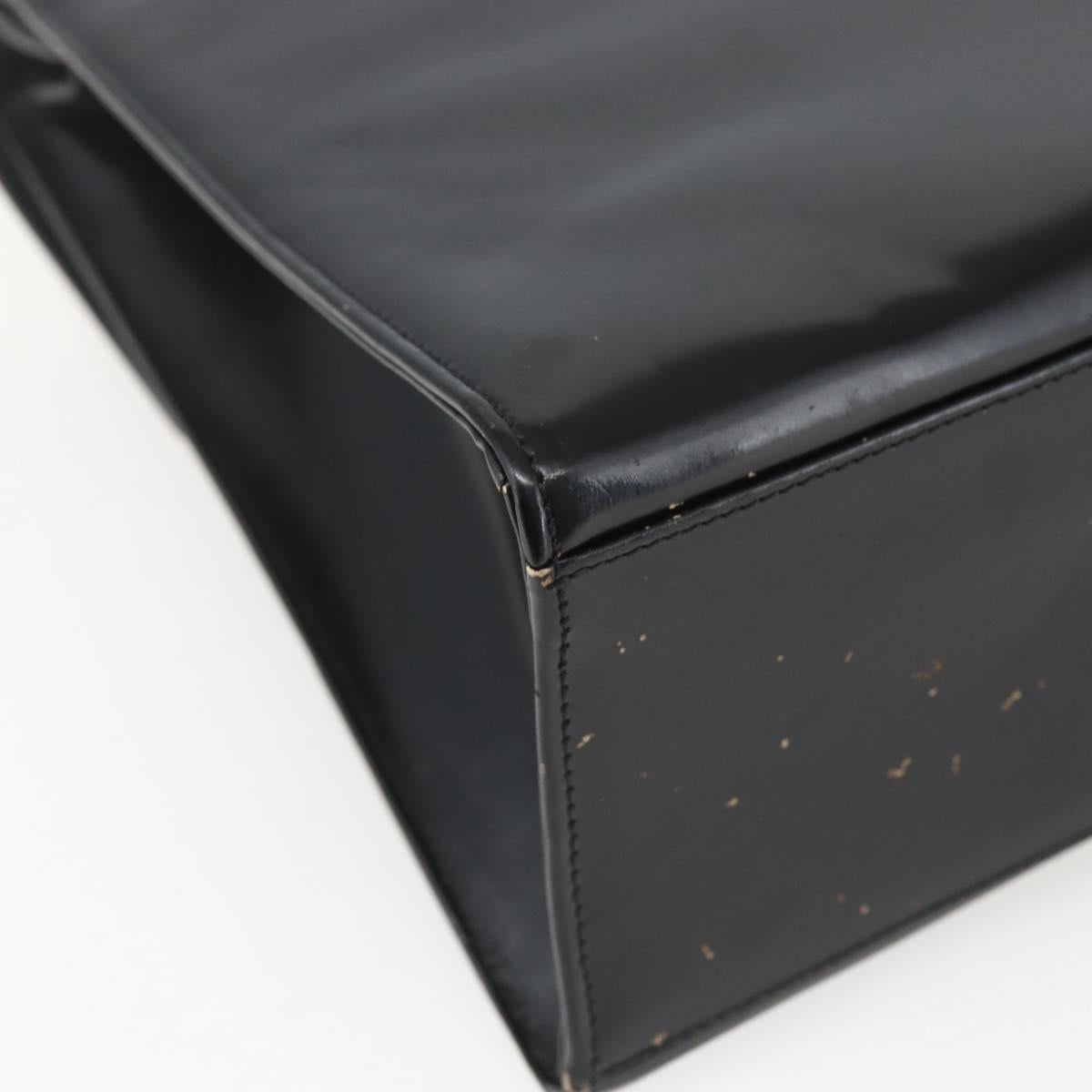 VALENTINO Hand Bag Leather Black Gold Auth bs32730