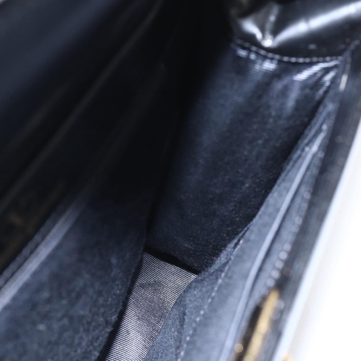 VALENTINO Hand Bag Leather Black Gold Auth bs32730