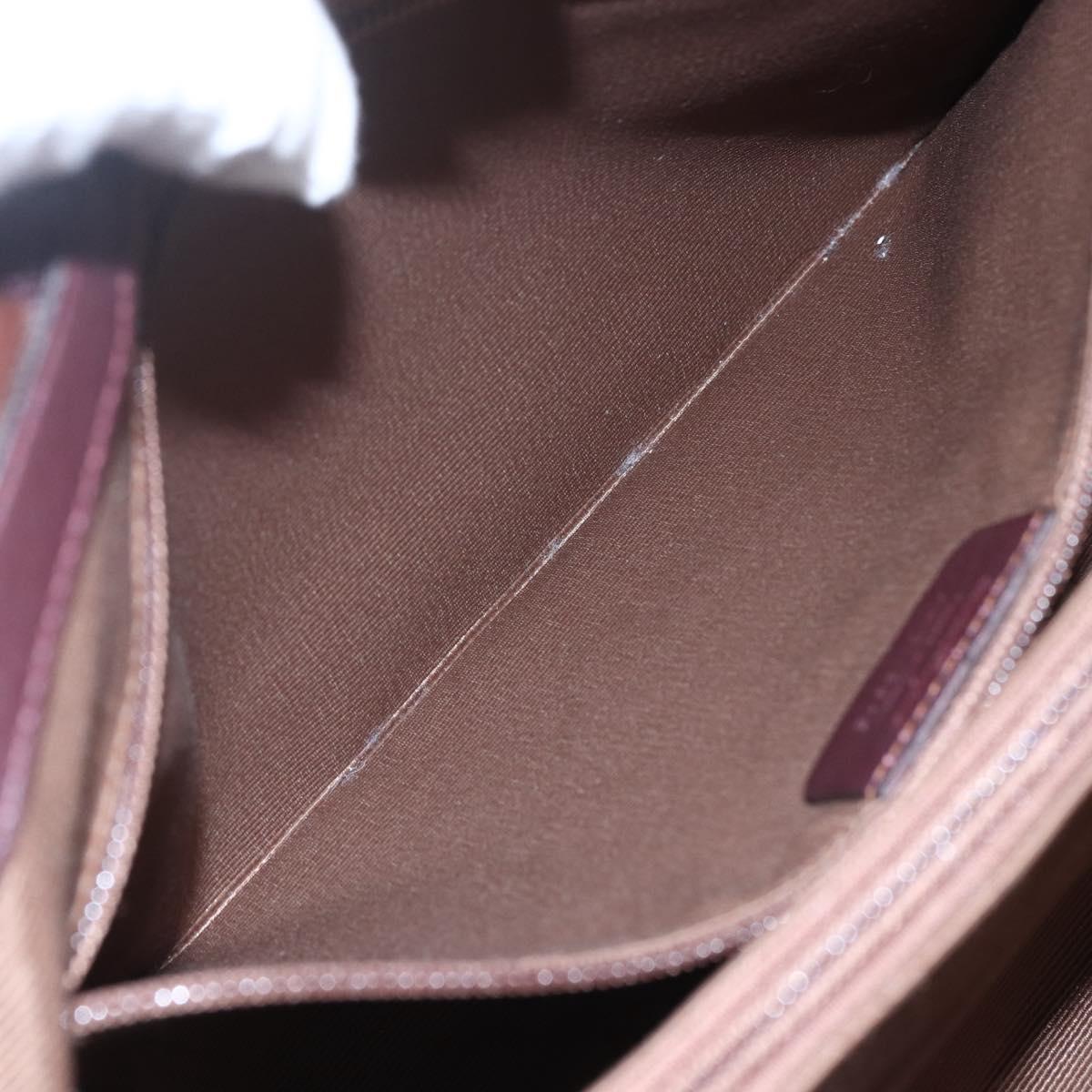 Salvatore Ferragamo Hand Bag Patent leather Brown Gold Auth bs32731