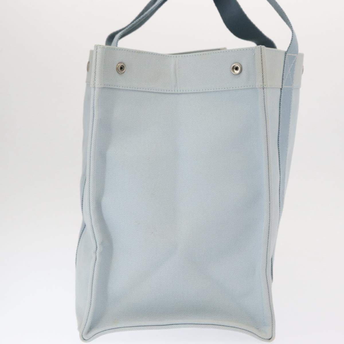 HERMES Bora Bora GM Tote Bag Canvas Light Blue Silver Auth bs32732