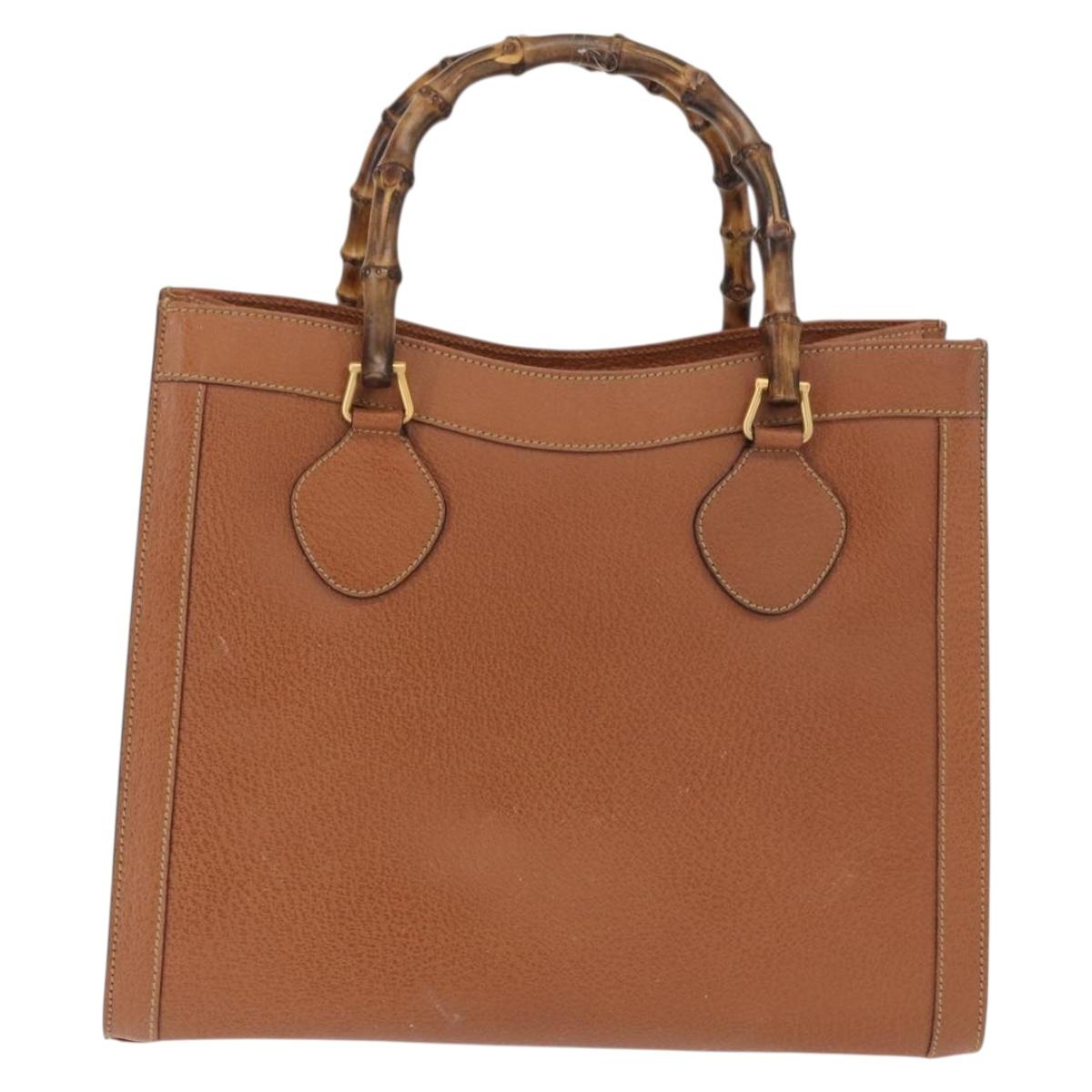 GUCCI Bamboo Hand Bag Leather Brown Gold 002 0260 2615 Auth bs32733