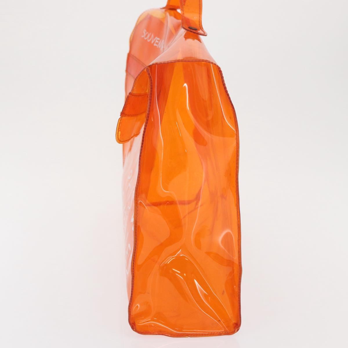 HERMES Vinyl Kelly Hand Bag Vinyl Orange Auth bs32736