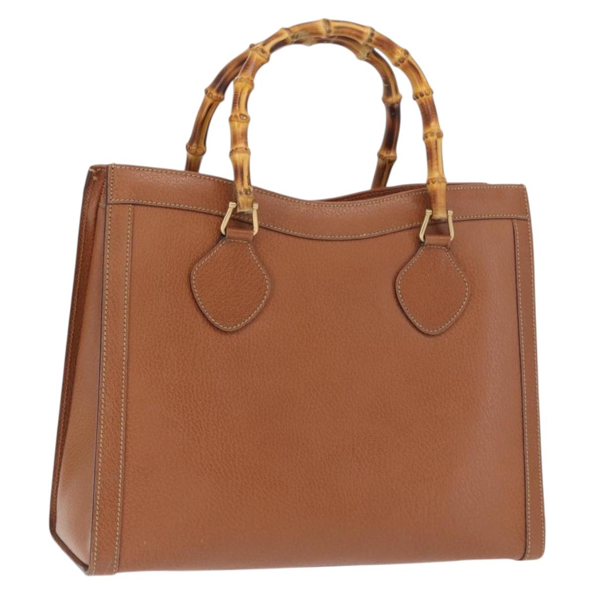 GUCCI Bamboo Tote Bag Leather Brown Gold 002 2853 0260 0 Auth bs32738