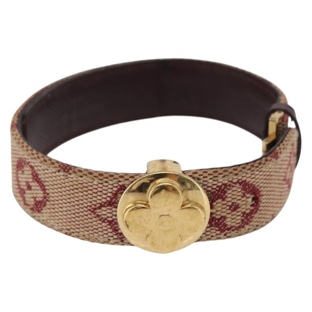 LOUIS VUITTON Monogram Mini Goodluck Bracelet Red M64542 LV Auth bs32744