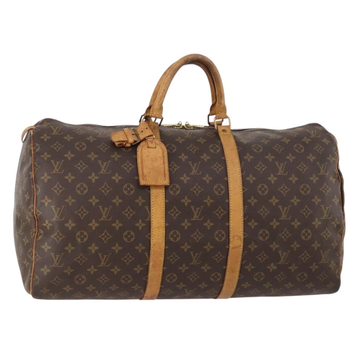 LOUIS VUITTON Monogram Keepall 55 Boston Bag M41424 LV Auth bs32746