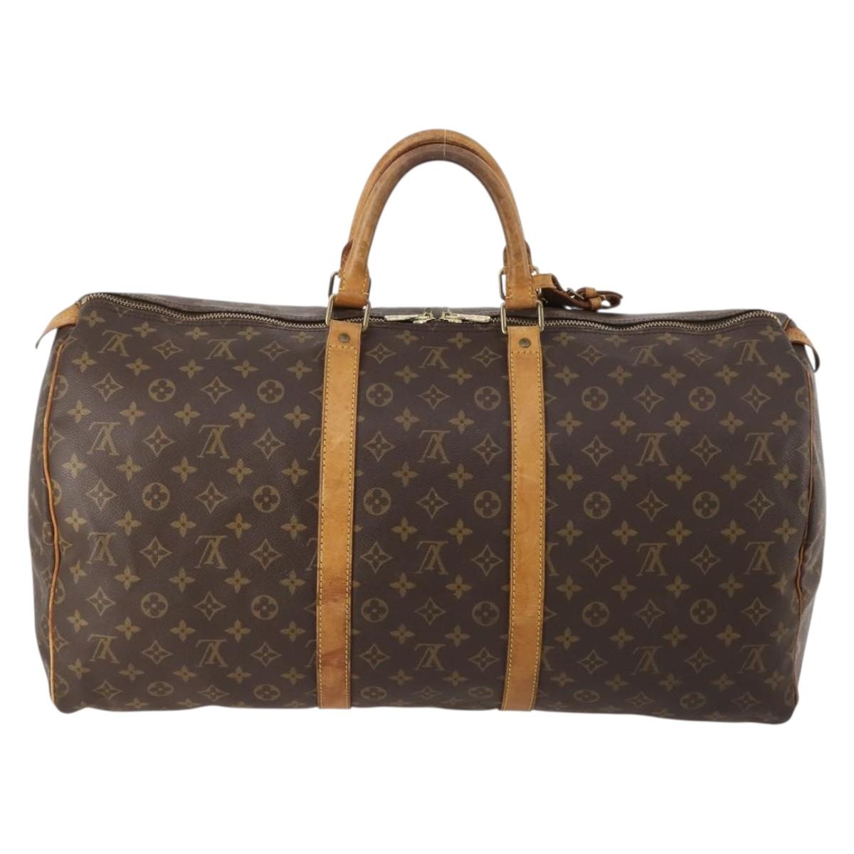 LOUIS VUITTON Monogram Keepall 55 Boston Bag M41424 LV Auth bs32746