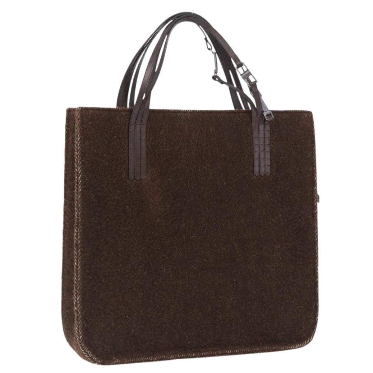 CHANEL Tote Bag Mouton Brown CC Auth bs32769