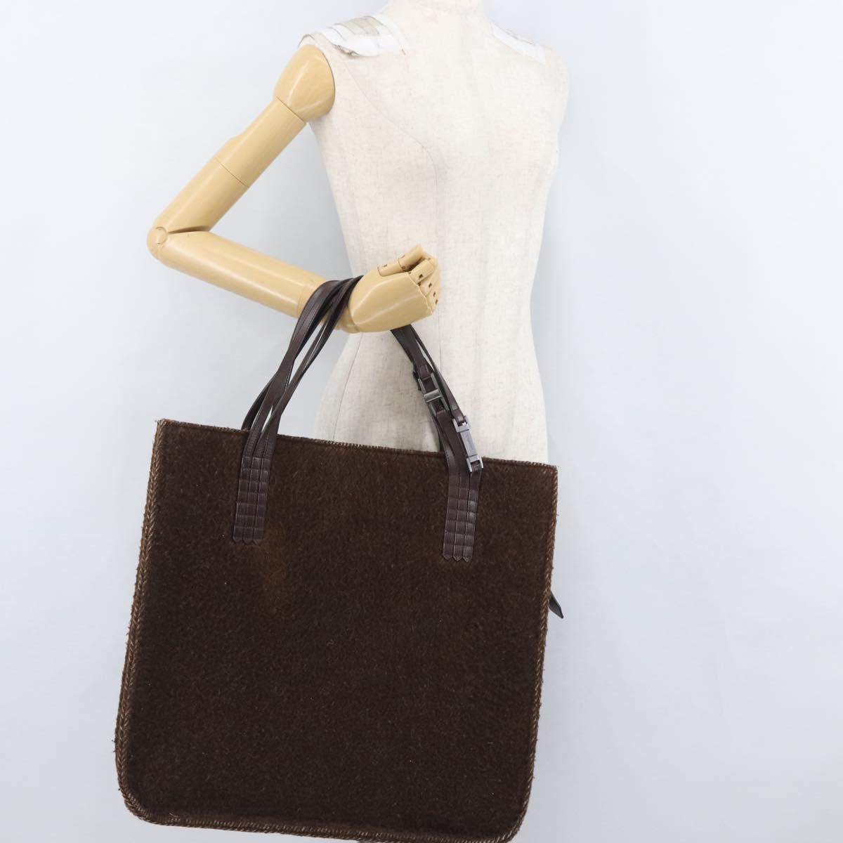 CHANEL Tote Bag Mouton Brown CC Auth bs32769