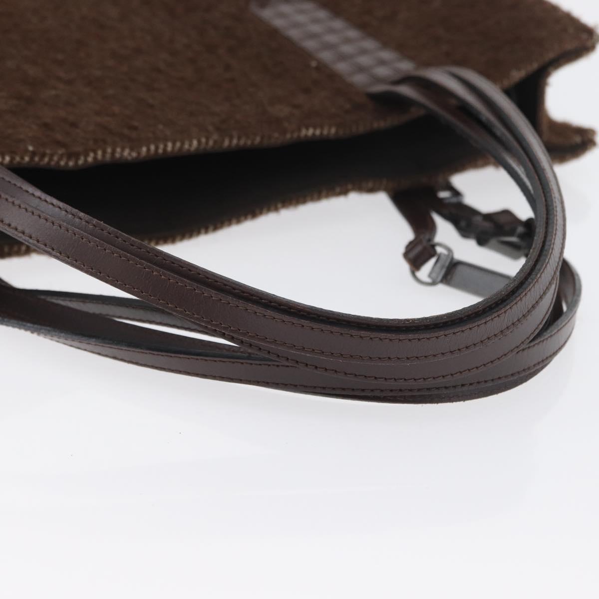 CHANEL Tote Bag Mouton Brown CC Auth bs32769