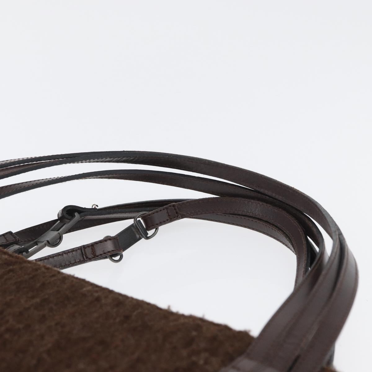 CHANEL Tote Bag Mouton Brown CC Auth bs32769