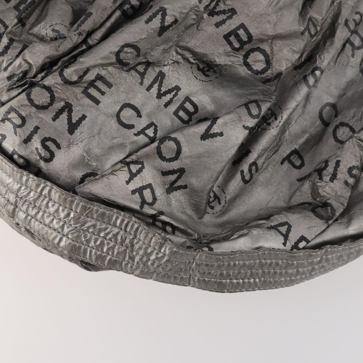CHANEL Unlimited Shoulder Bag Coated Canvas Silver CC Auth bs32772