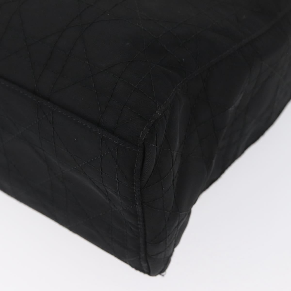 Christian Dior Canage Hand Bag Nylon Black Silver Auth bs32773
