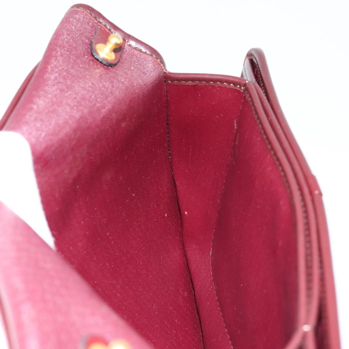 Christian Dior Pouch Canvas Red Gold Auth bs32775