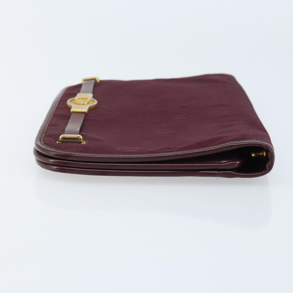 Christian Dior Pouch Canvas Red Gold Auth bs32775