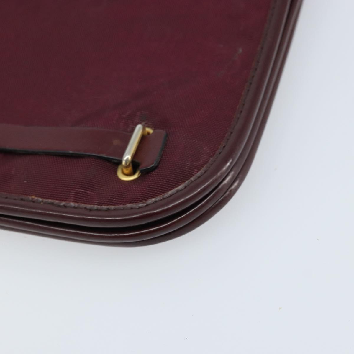 Christian Dior Pouch Canvas Red Gold Auth bs32775