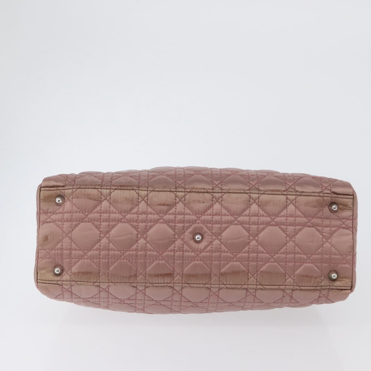 Christian Dior Canage Hand Bag Nylon Pink Silver Auth bs32778