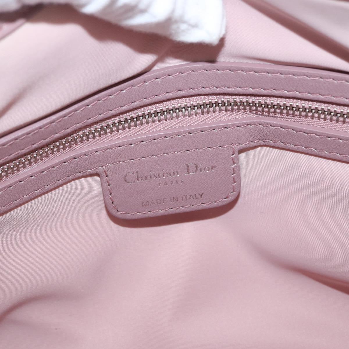 Christian Dior Canage Hand Bag Nylon Pink Silver Auth bs32778