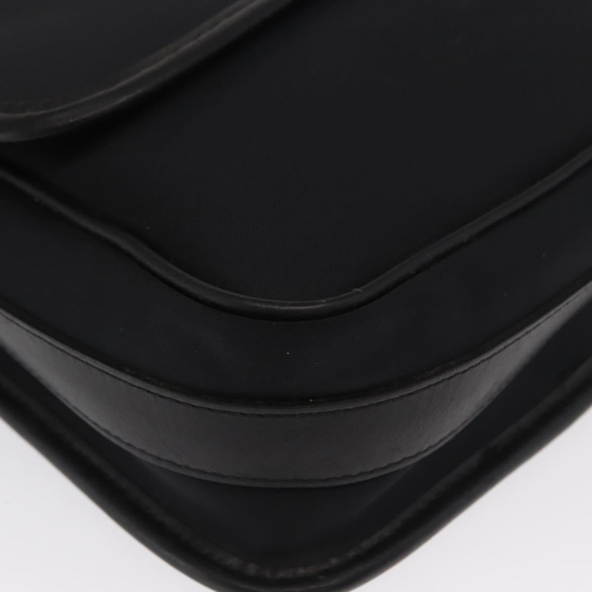 BURBERRY Shoulder Bag Nylon Black Silver Auth bs32780