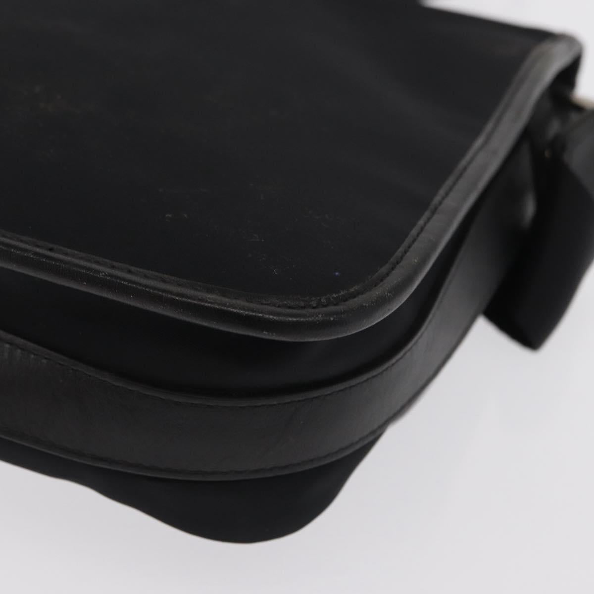 BURBERRY Shoulder Bag Nylon Black Silver Auth bs32780