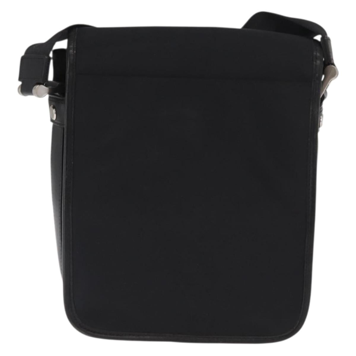 BURBERRY Shoulder Bag Nylon Black Silver Auth bs32780