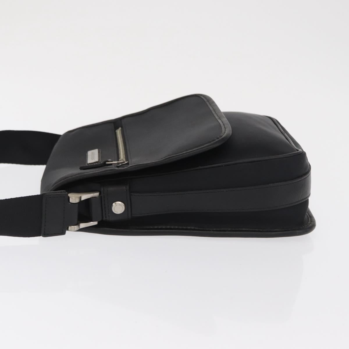 BURBERRY Shoulder Bag Nylon Black Silver Auth bs32780