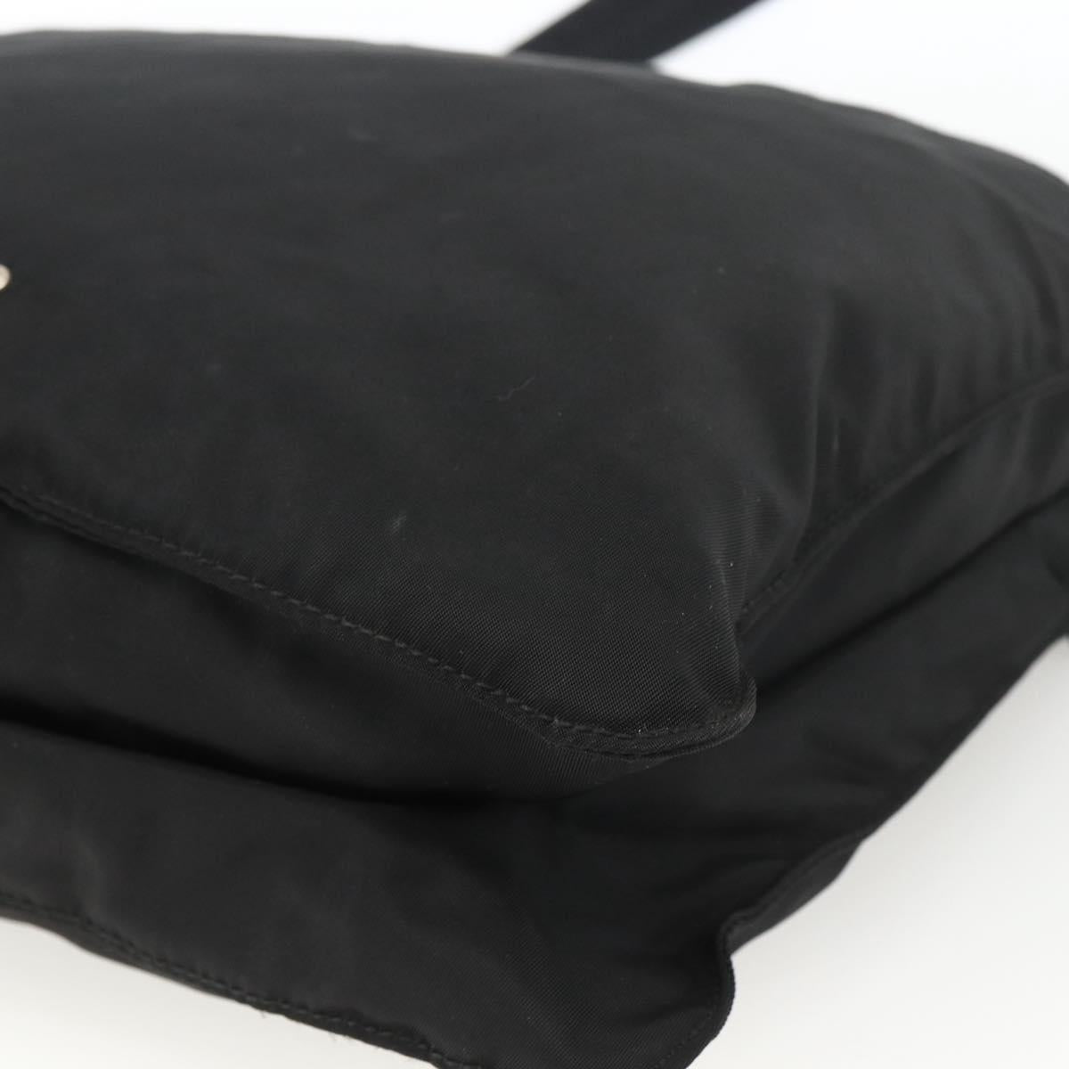 PRADA Shoulder Bag Nylon Black Silver Auth bs32787