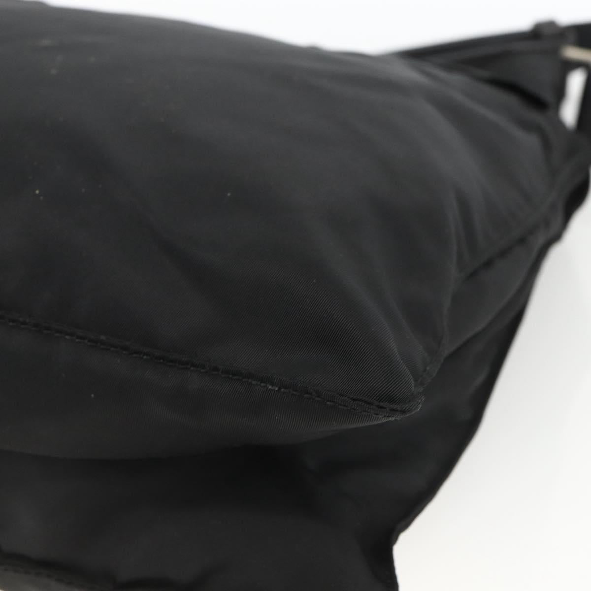 PRADA Shoulder Bag Nylon Black Silver Auth bs32787