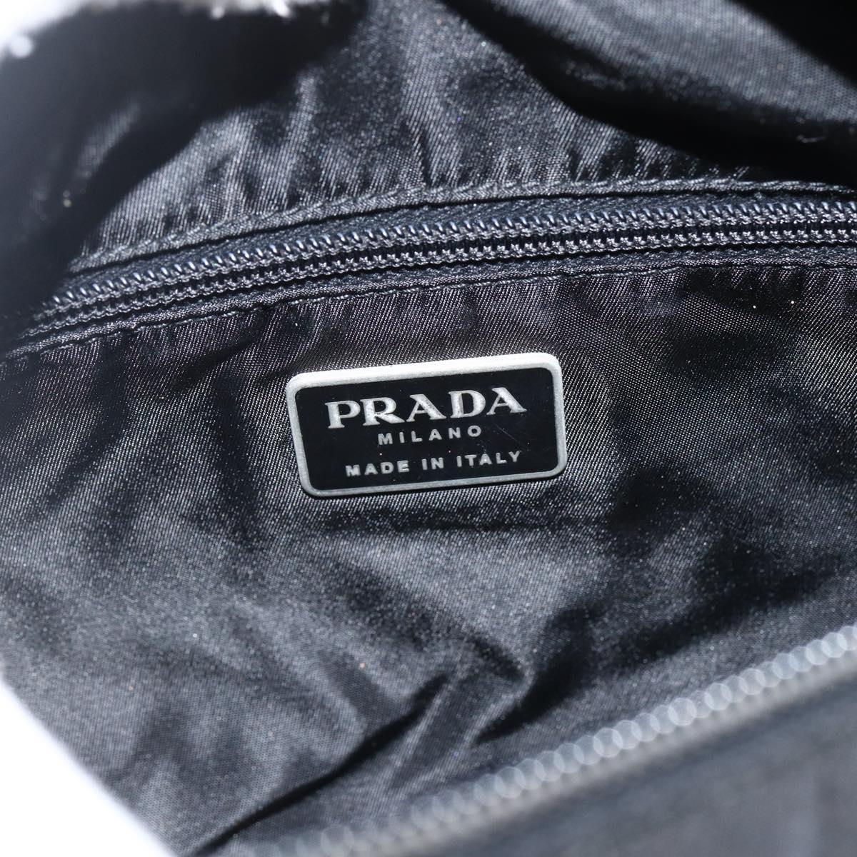 PRADA Shoulder Bag Nylon Black Silver Auth bs32787