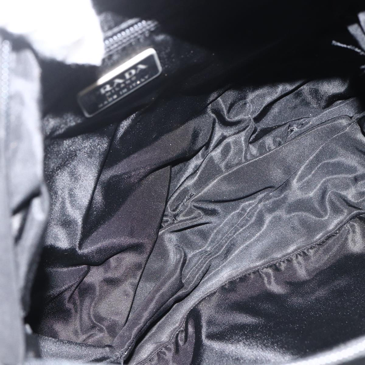 PRADA Shoulder Bag Nylon Black Silver Auth bs32787