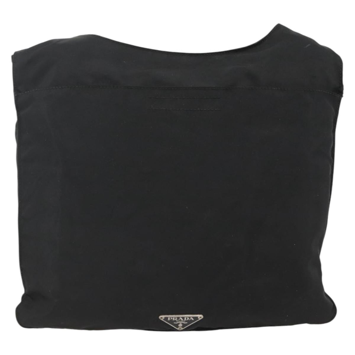PRADA Shoulder Bag Nylon Black Silver Auth bs32787