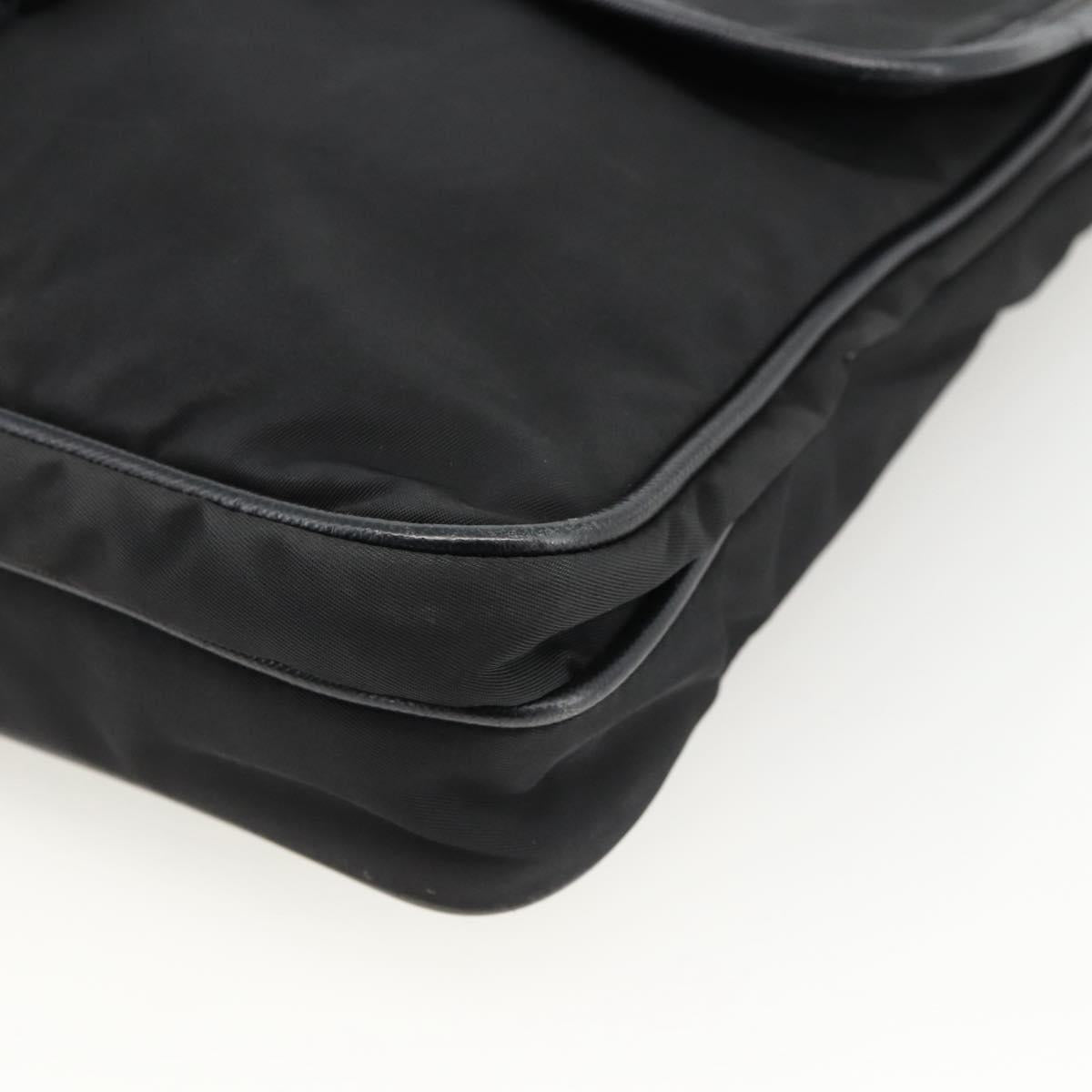 PRADA Shoulder Bag Nylon Black Silver Auth bs32792