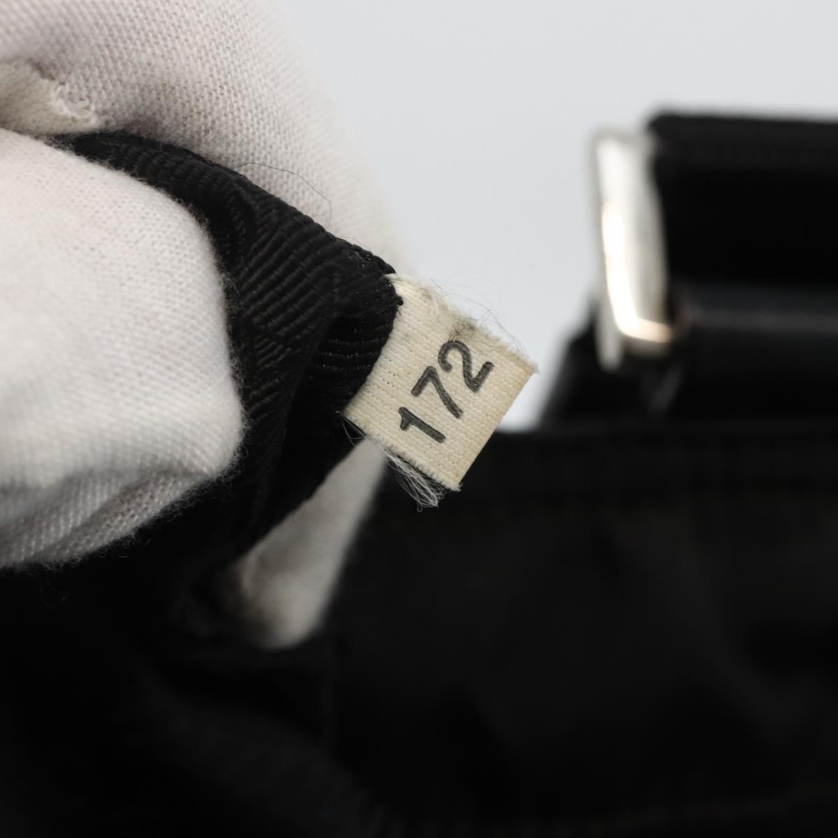 PRADA Shoulder Bag Nylon Black Silver Auth bs32792