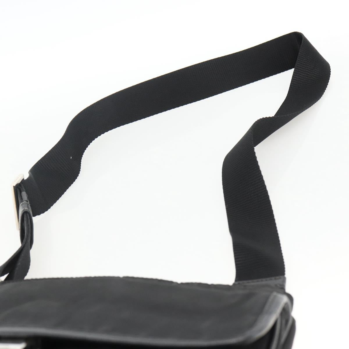 PRADA Shoulder Bag Nylon Black Silver Auth bs32792