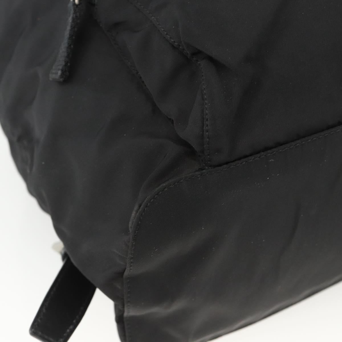 PRADA Backpack Nylon Black Silver Auth bs32793